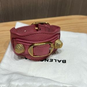 Balenciaga Jewelry | Balenciaga Moto Cuff Bracelet Leather Sz S